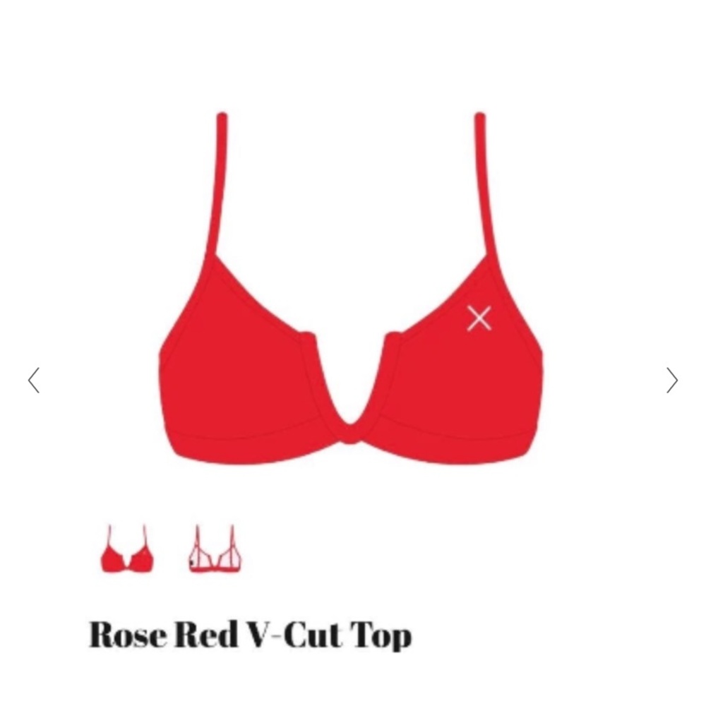Boutine LA rose red V-cut top